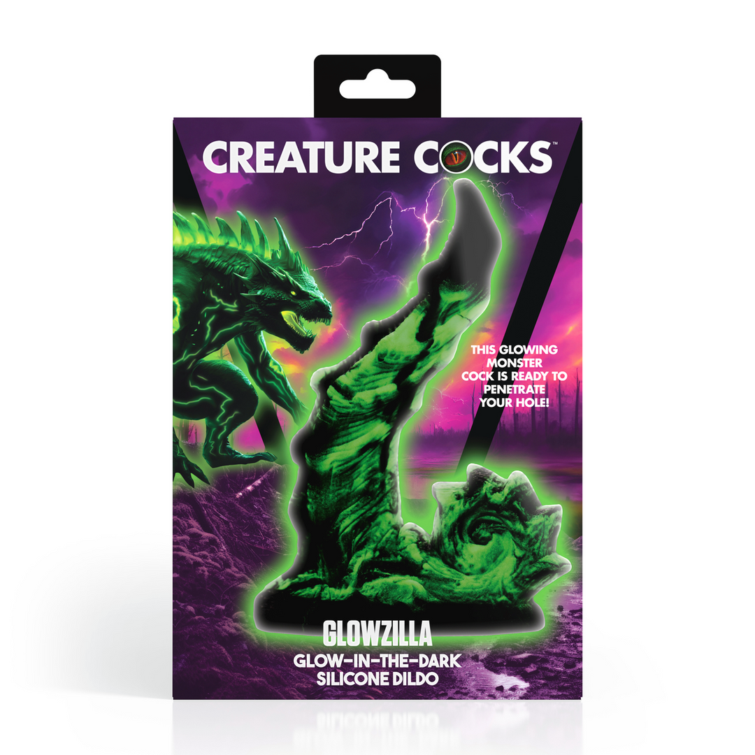 Xr brands Glowzilla - Glow-in-the-Dark Siliconen Dildo - Groen/Zwart (848518055927)