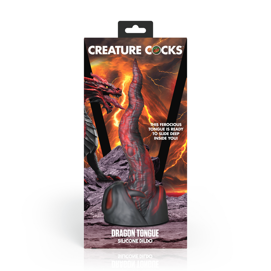 Xr brands Dragon Tongue - Siliconen Dildo - Rood/Zwart (848518056559)