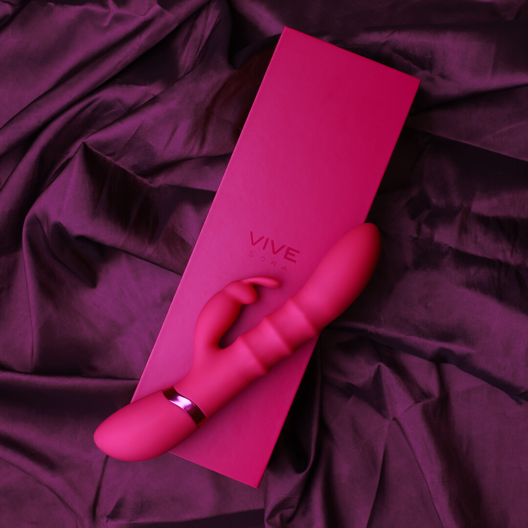 Vive by shots Sora - Up Down Stimulerende Ringen, Vibrerende G-Spot Rabbit - Roze (8714273493217)