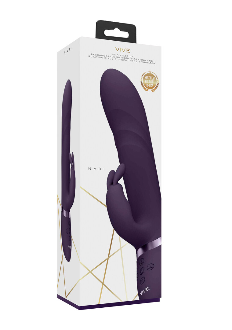 Vive by shots Nari - Vibrerende en Draaiende Parels, G-Spot Rabbit - Paars (8714273537935)