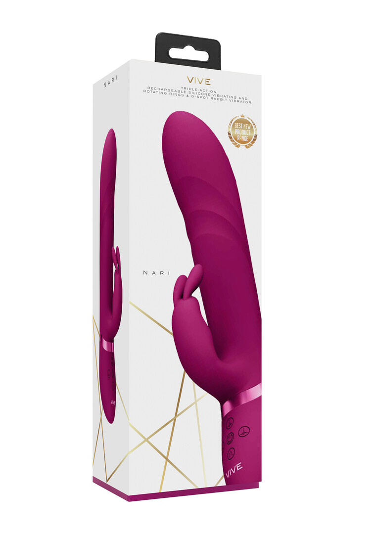 Vive by shots Nari - Vibrerende en Rotating Beads, G-Spot Rabbit - Roze (8714273537867)