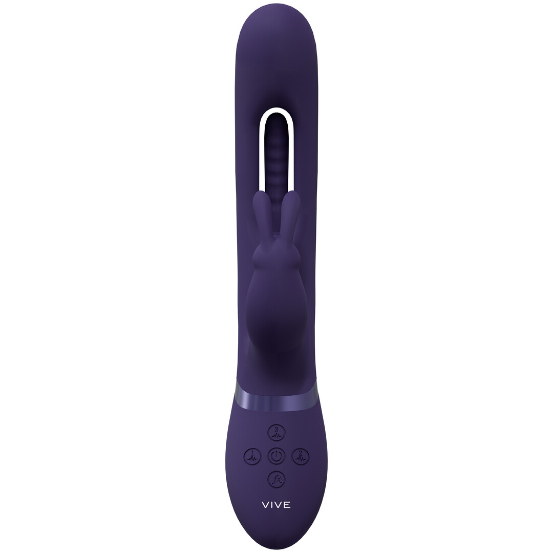 Vive by shots Mika - Triple Motor - Vibrerende Rabbit met Innovatieve G-Spot Flapper Stimulator - Paars (8714273051851)