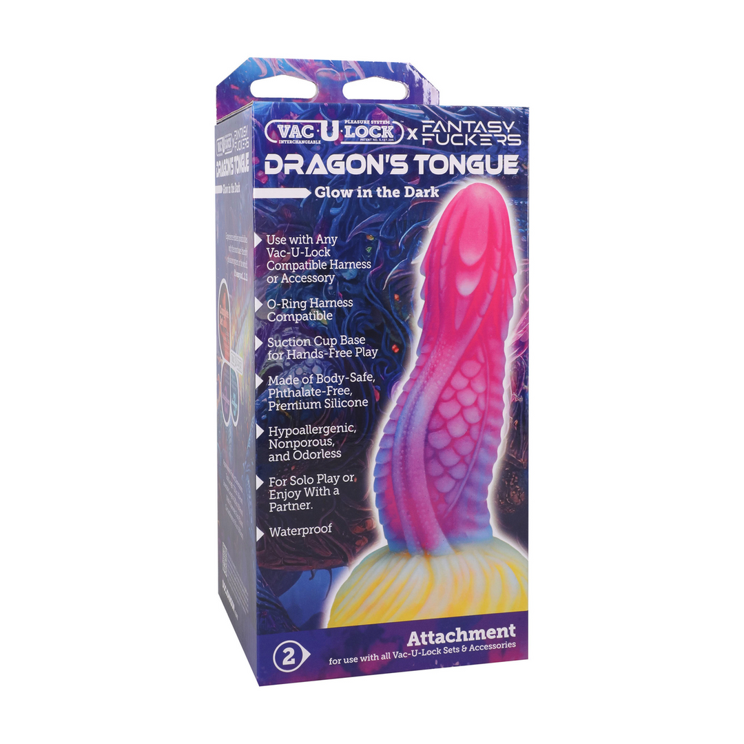 Doc johnson Fantasy Fuckers - Draak Tongue - Glow in the Dark - Multicolor (782421100544)