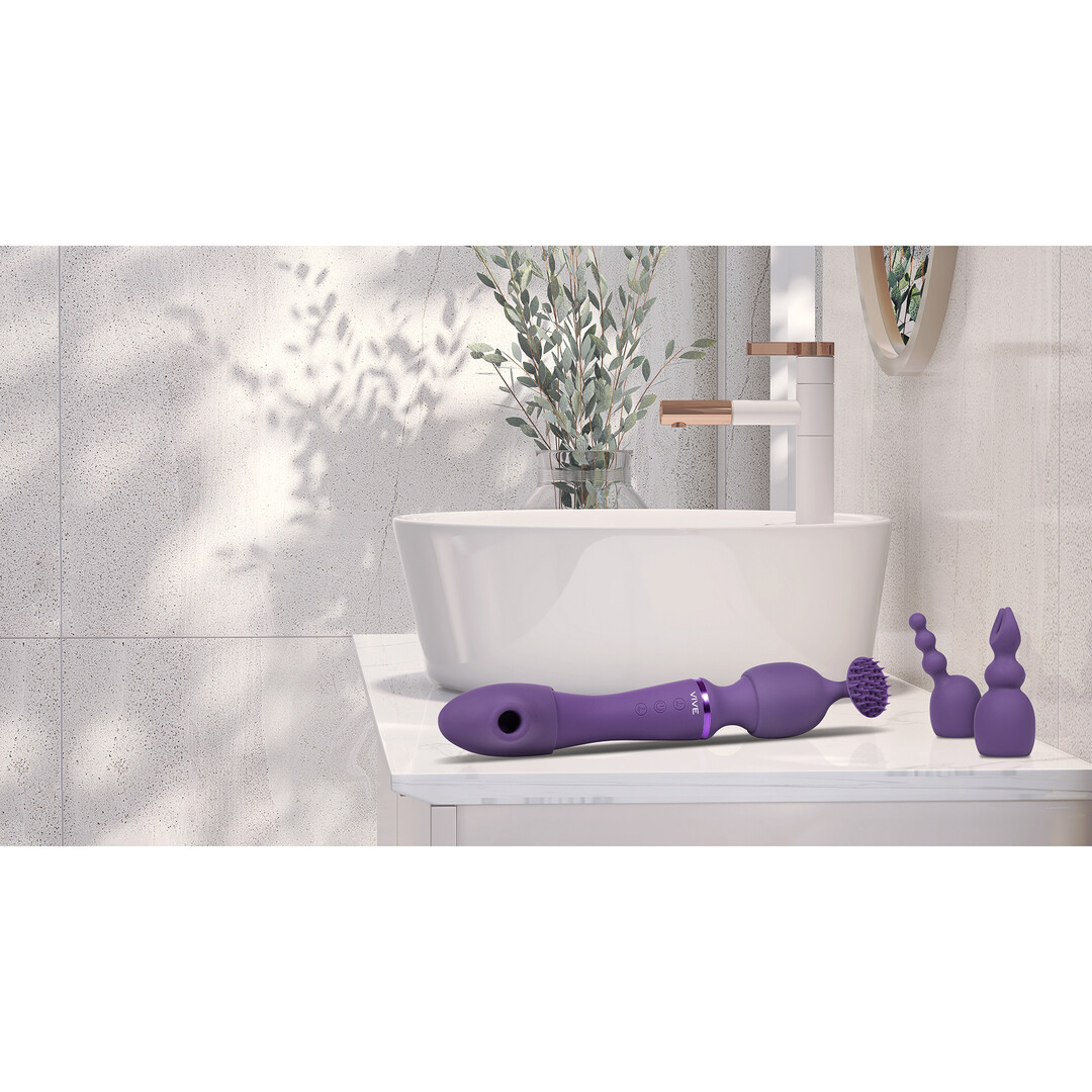 Vive by shots Nami - Pulse Wave Vibrating Wand - Paars (7423522539552)