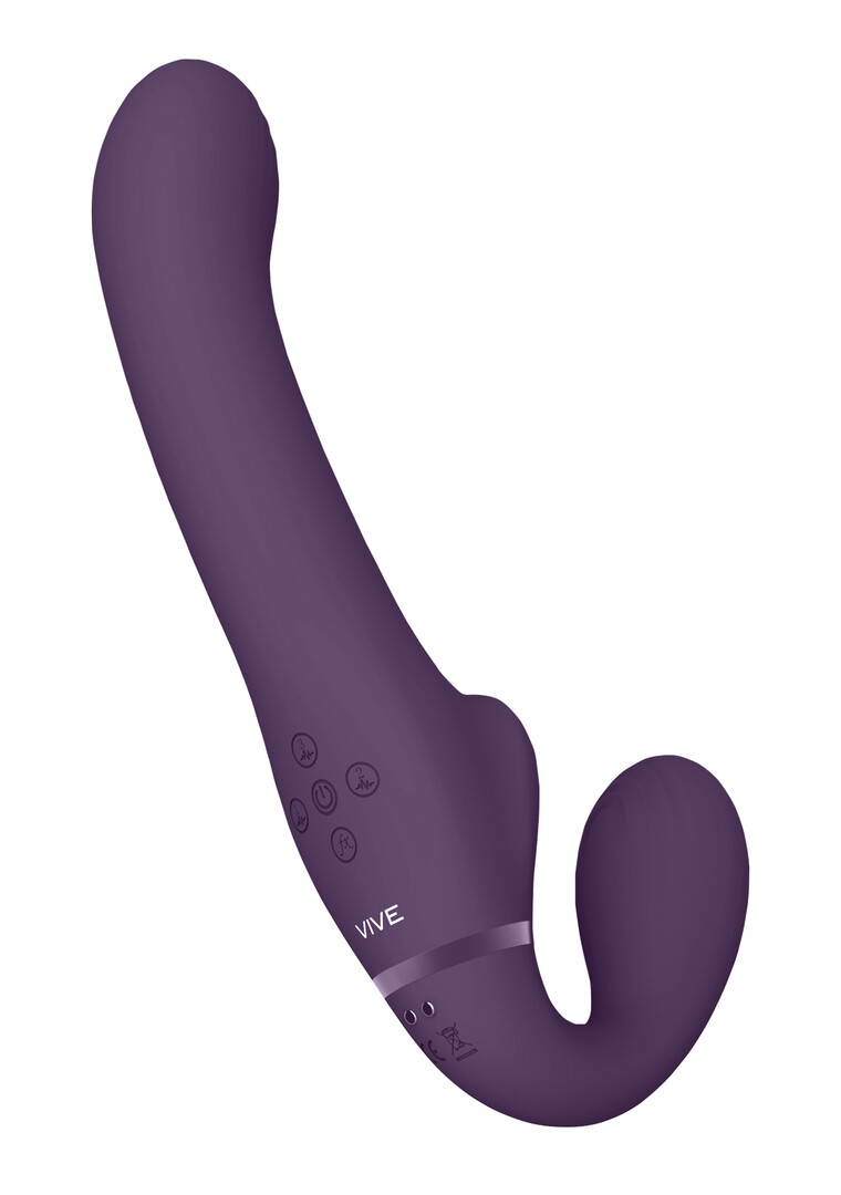 Vive by shots Ai - Dual Vibrerende Air Wave Tickler Strapless Strapon (8714273537591)