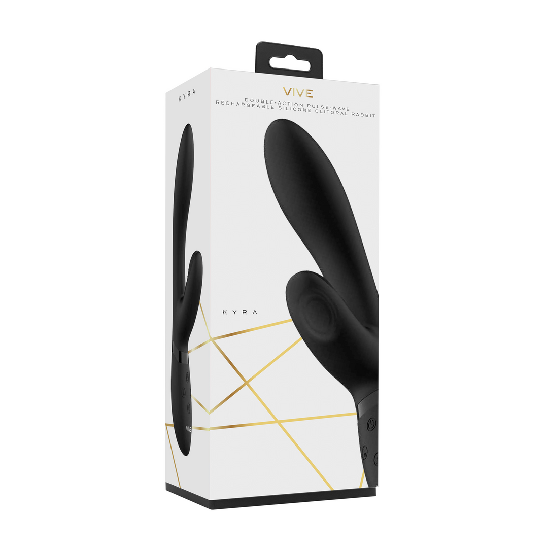 Vive by shots Kyra - Pulse Clitorale Rabbit - Zwart (8714273521798)