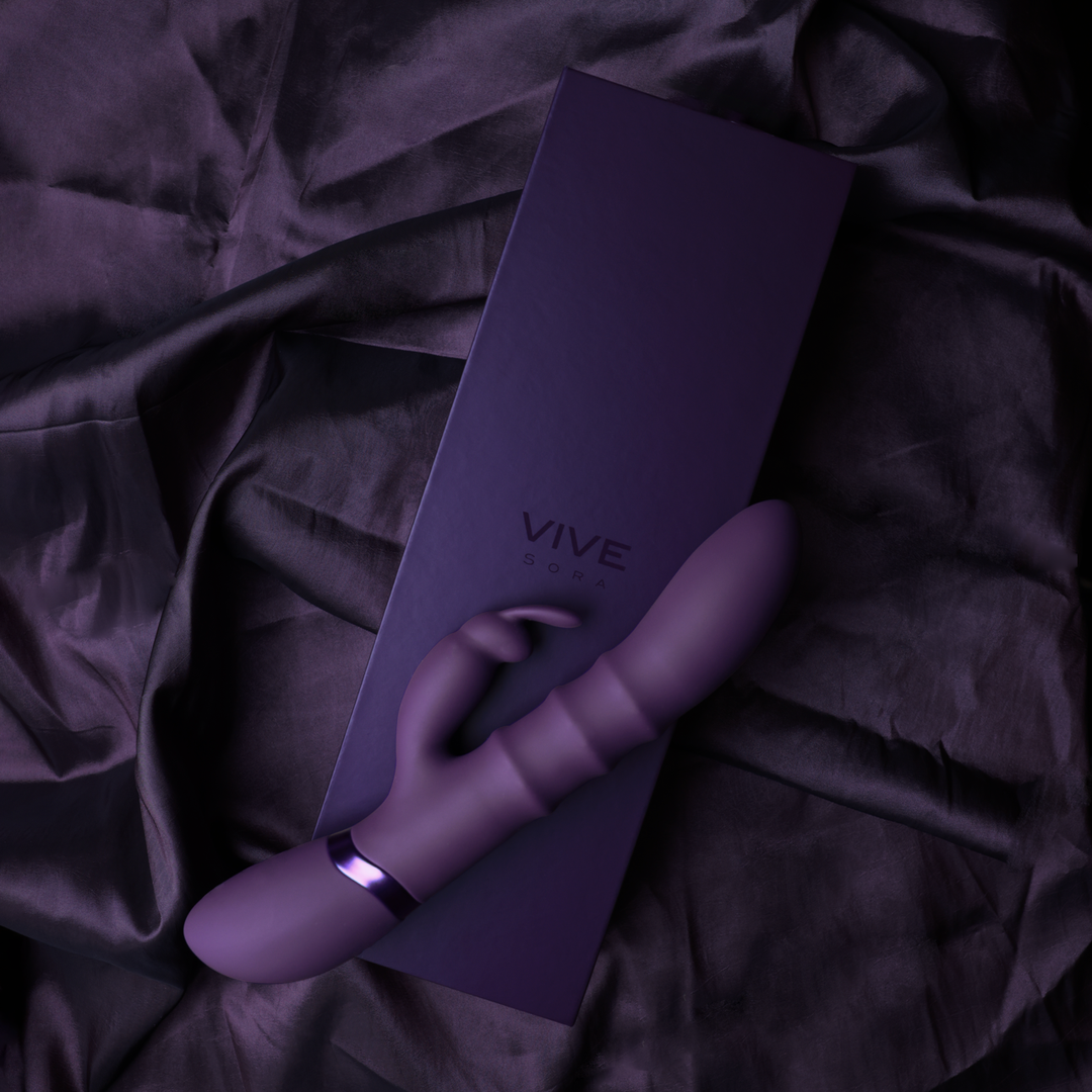 Vive by shots Sora - Up Down Stimulerende Ringen, Vibrerende G-Spot Rabbit - Paars (8714273493286)