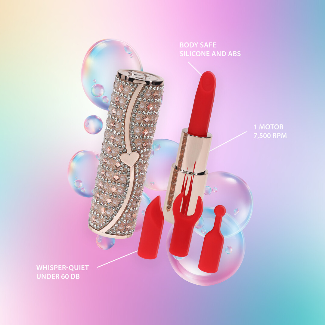 Loveline by shots Tiffany - Lipstick Vibrator with 4 Attachments - Pink (8714273069986)