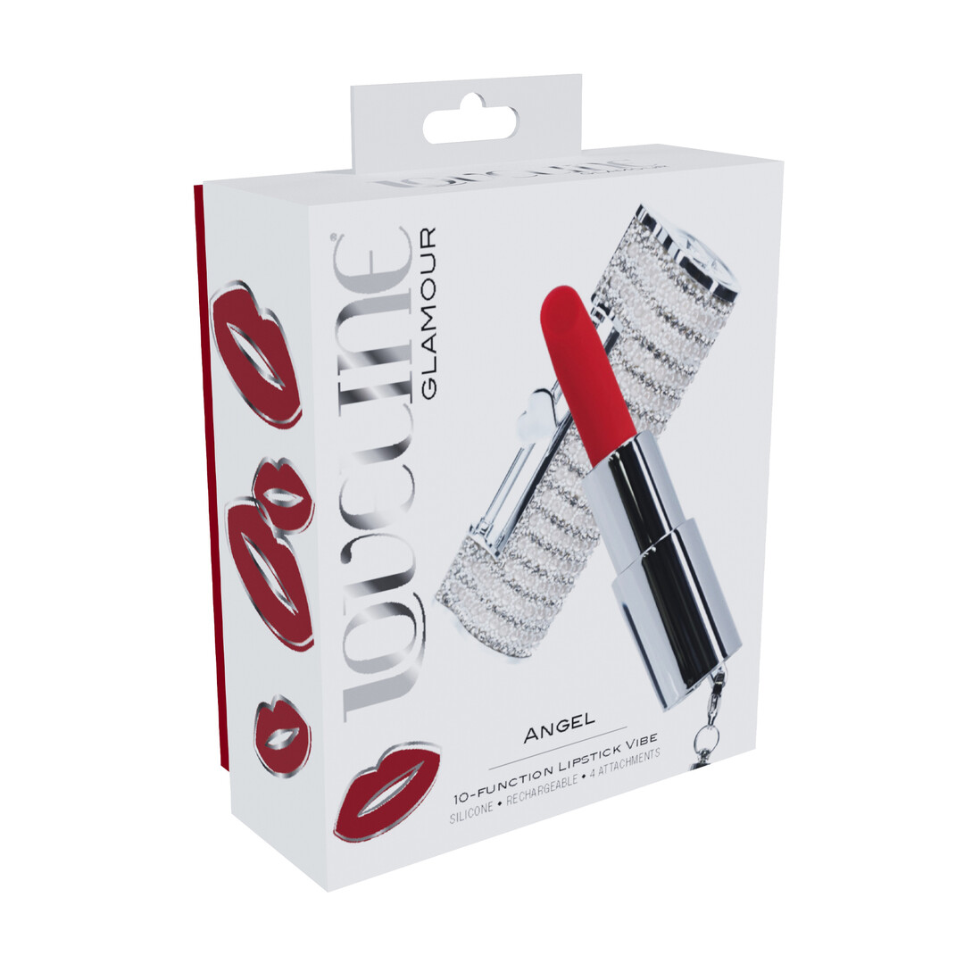 Loveline by shots Angel - Lipstick Vibrator with 4 Attachments - Clear (8714273069955)