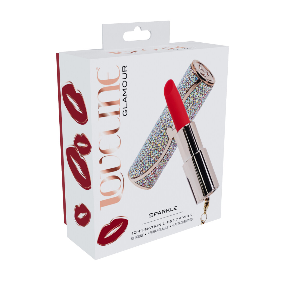 Loveline by shots Sparkle - Lipstick Vibrator with 4 Attachments - Iridescent (8714273070074)