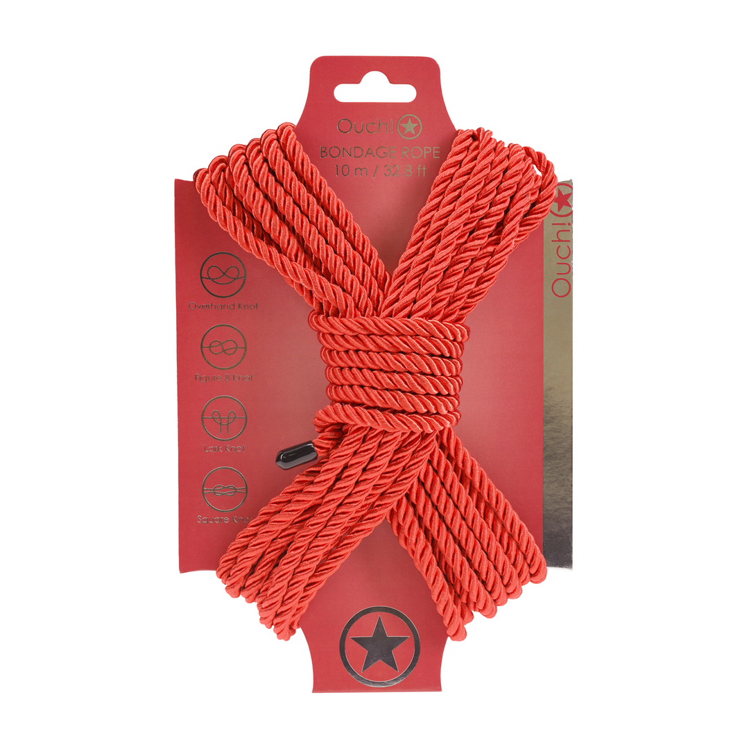 Ouch! by shots Polyester Bondage Touw - 10 m - Rood (8714273059468)