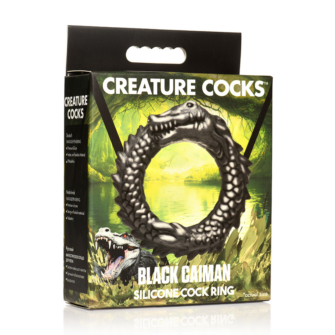 Xr brands Zwarte Caiman - Silicone Cockring - Zwart (848518053312)