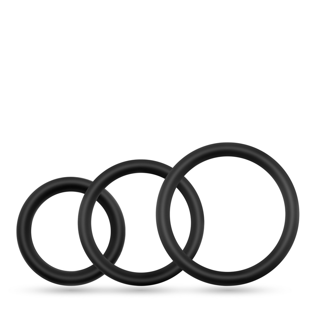 Crushious Bandoleros - Siliconen Cockring Set - Zwart (7403254150300)