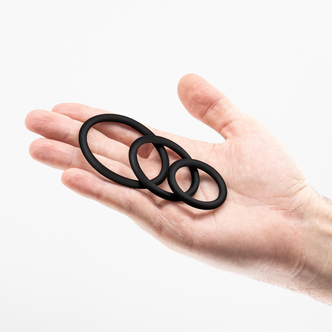 Crushious Bandoleros - Siliconen Cockring Set - Zwart (7403254150300)