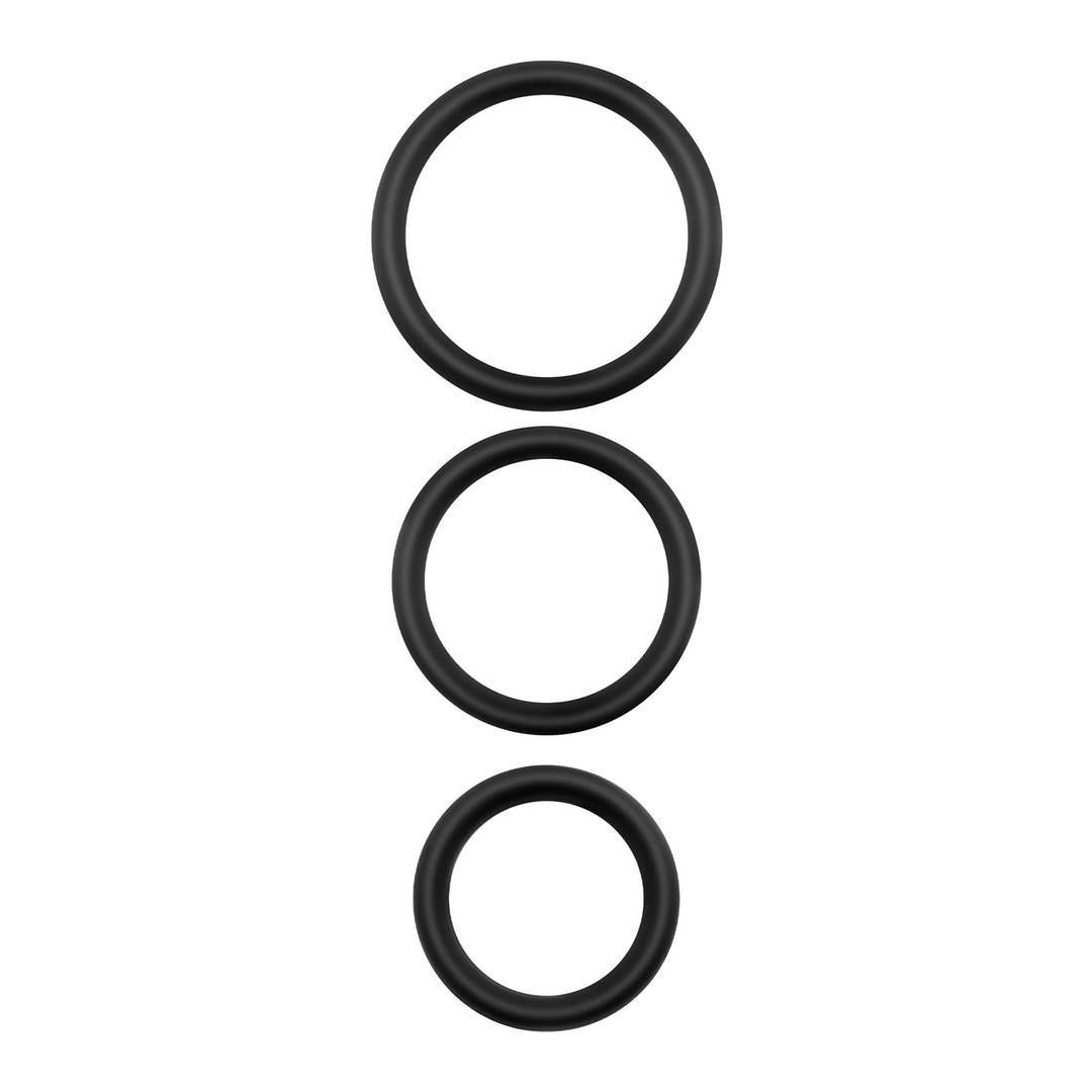 Crushious Bandoleros - Siliconen Cockring Set - Zwart (7403254150300)