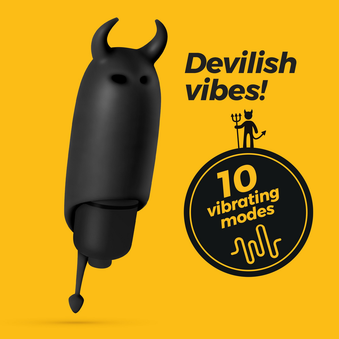 Crushious O-Pet Devil - Vibrerende Bullet - Zwart (7403254159730)