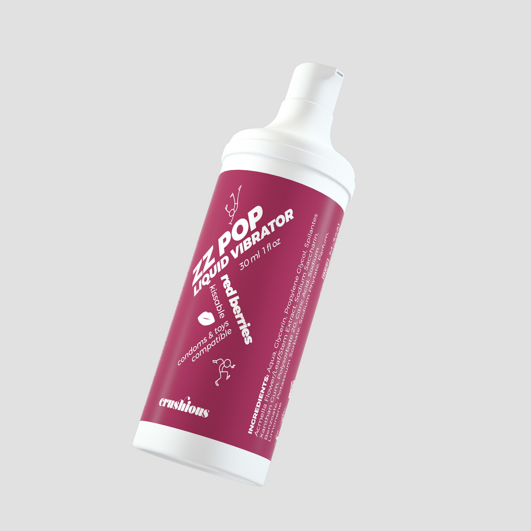 Crushious ZZ Pop - Kusbare Vloeibare Vibrator - Rode Bessen - 1 fl oz / 30 ml (7403254156920)
