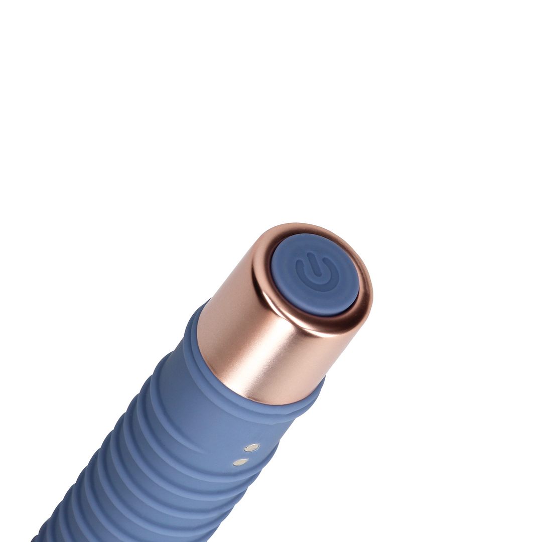 Loveline by shots Geribbelde Mini Vibrator - Blue Horizon (8714273049353)