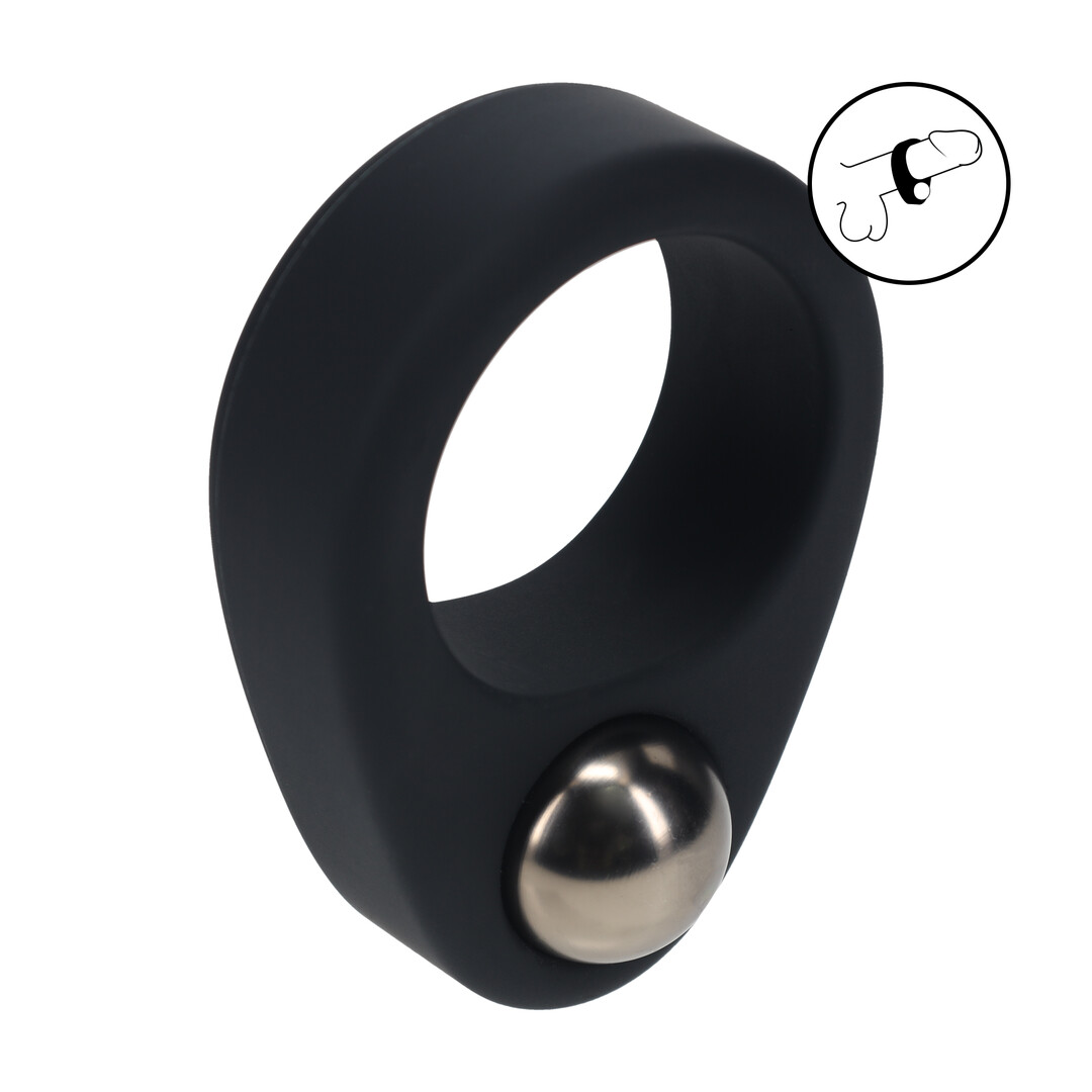 Levelz by shots Vloeibare Siliconen Enkele Gewogen Bal Cockring - Zwart (8714273063878)