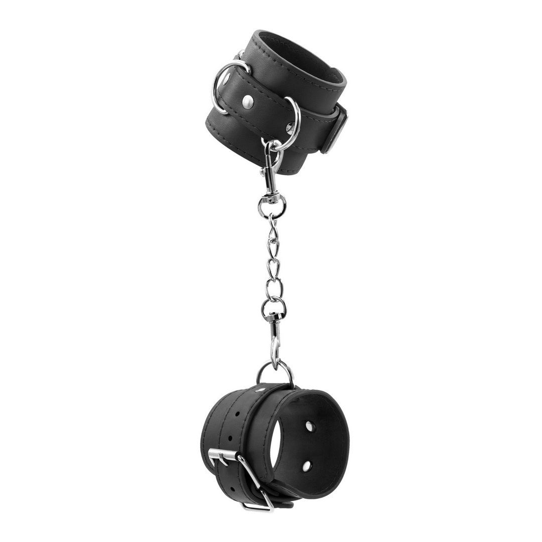 Crushious Bondage Love - Leren Handboeien - Zwart (799632355038)
