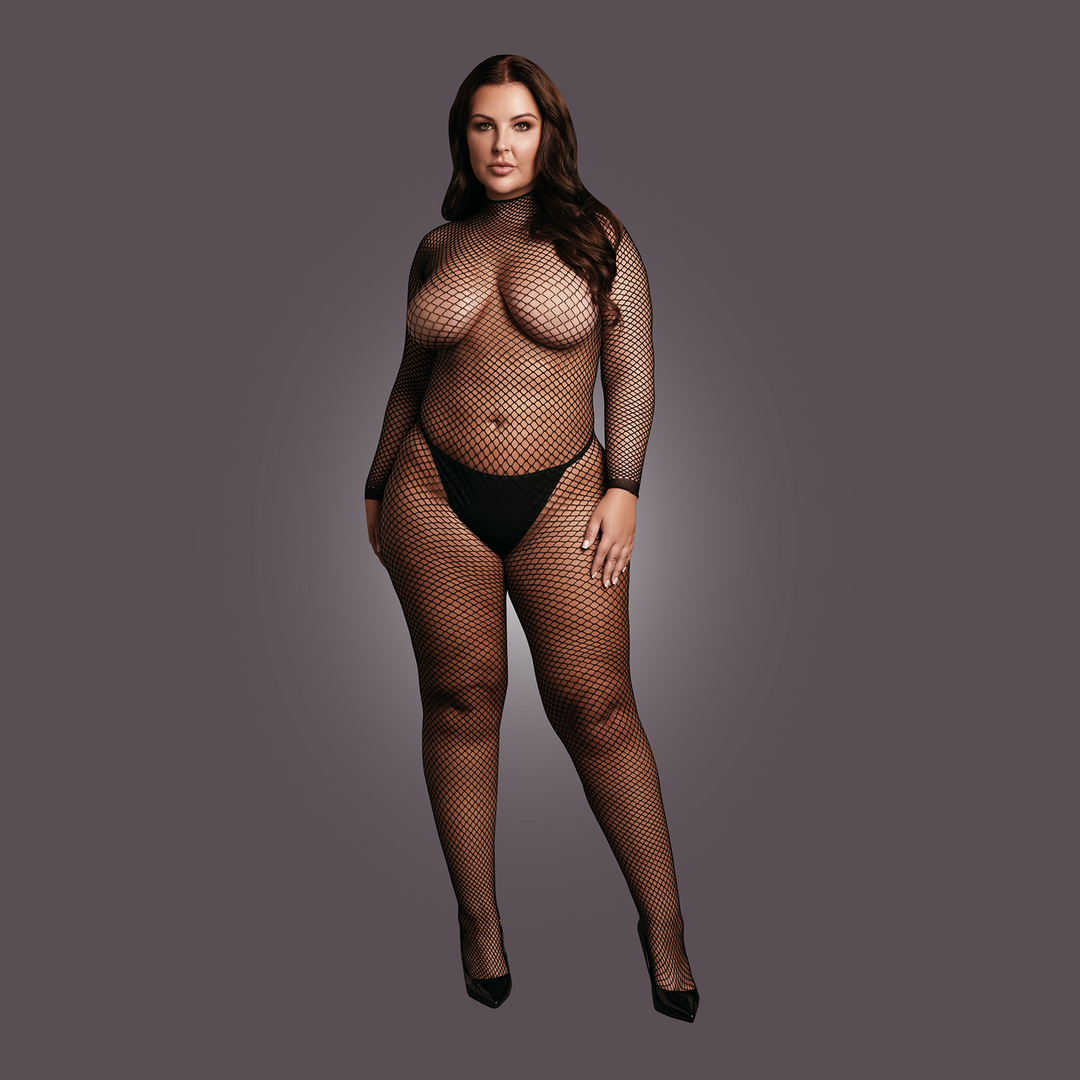 Le désir by shots Bodystocking Fishnet Structuur - Open / Turtle - OSX - Zwart (8714273049834)