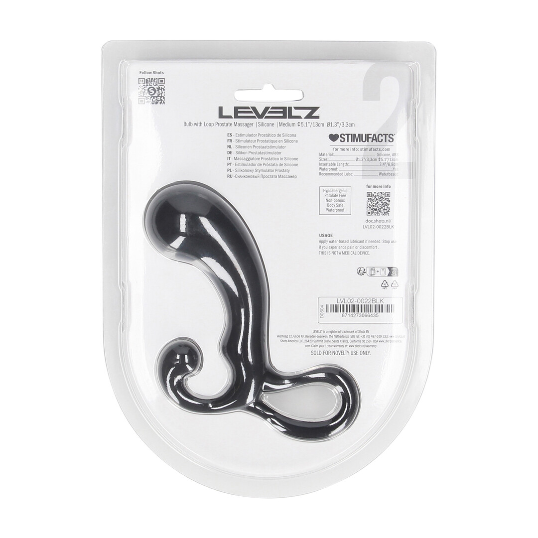 Levelz by shots Lamp met Lussen Silicoon Prostaat Massager - M - Zwart (8714273066435)