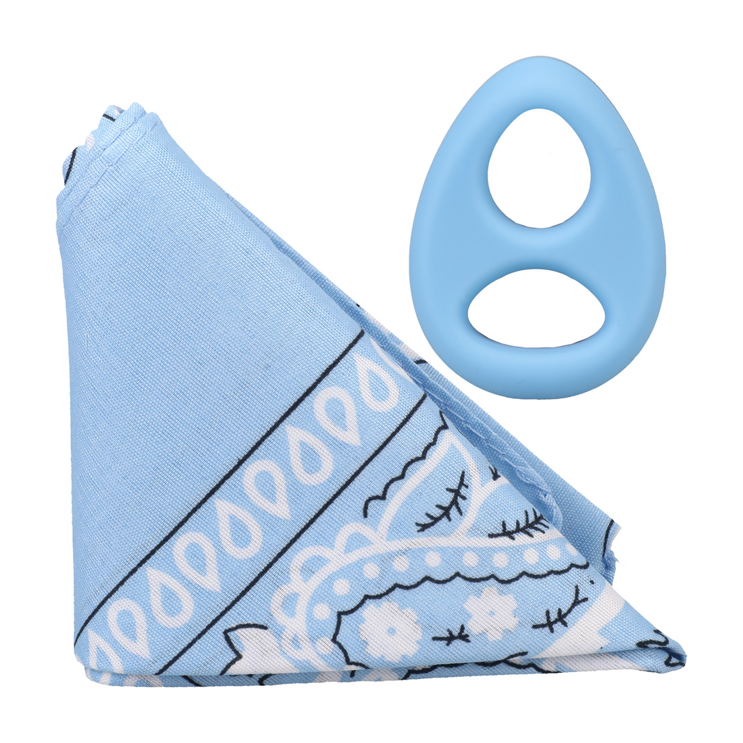 Doc johnson The Code - Siliconen Cockring met Bandana - Lichtblauw (782421098315)
