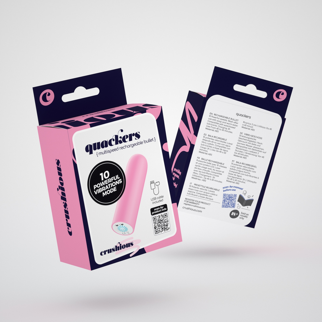 Crushious Quackers - USB Oplaadbare Vibrerende Bullet - Roze (7403254156555)