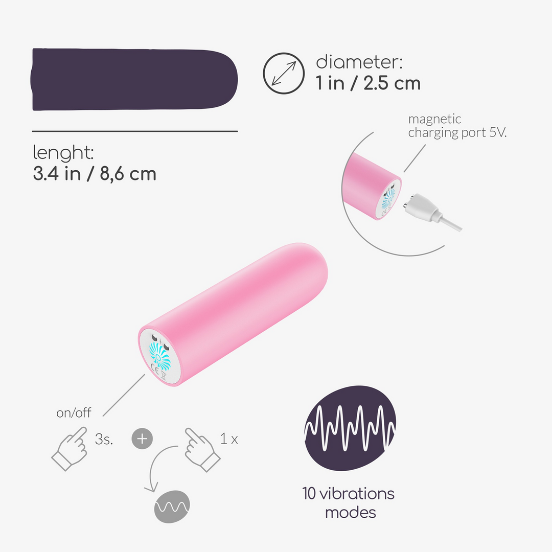 Crushious Quackers - USB Oplaadbare Vibrerende Bullet - Roze (7403254156555)