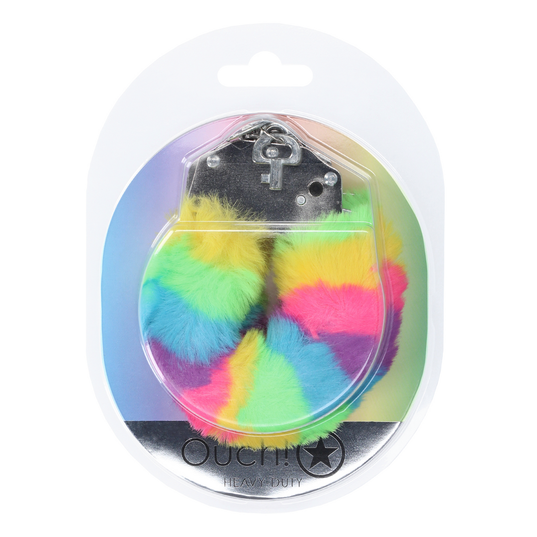Ouch! by shots Zware Fluffy Handboeien - Multicolor 1 (8714273042989)