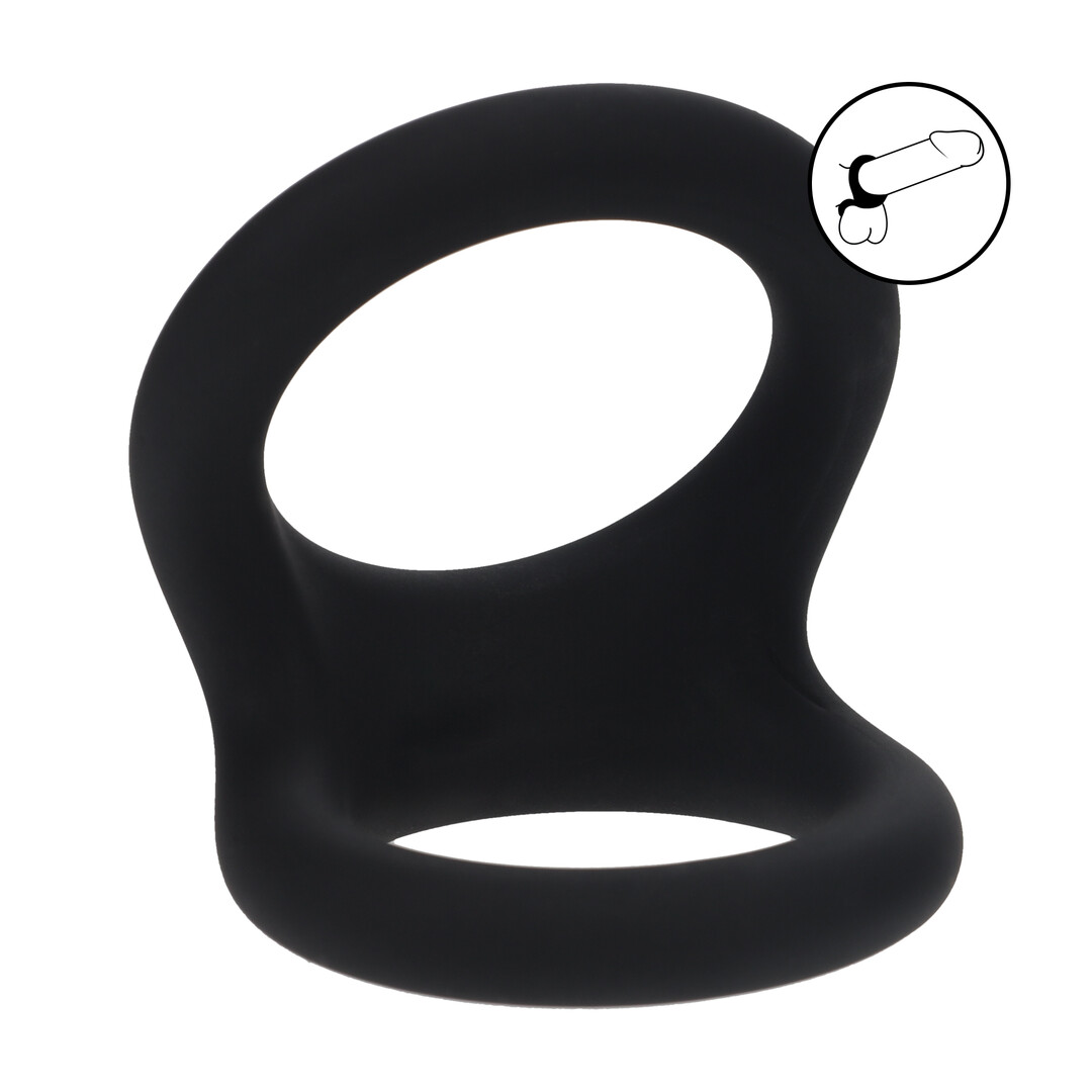 Levelz by shots Double O Siliconen Cockring - L - Zwart (8714273063427)