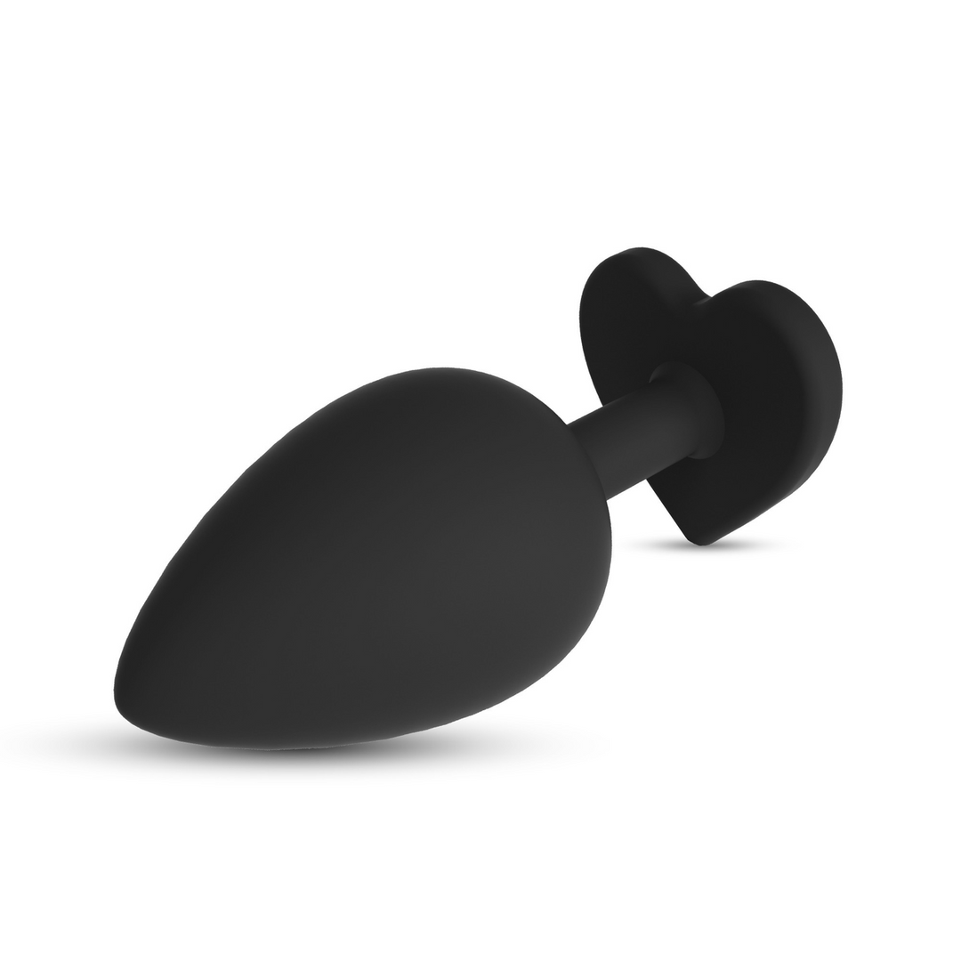 Crushious Cuore - Anale Plug met Vier Verwisselbare Edelstenen - Groot - Zwart (7403254158481)
