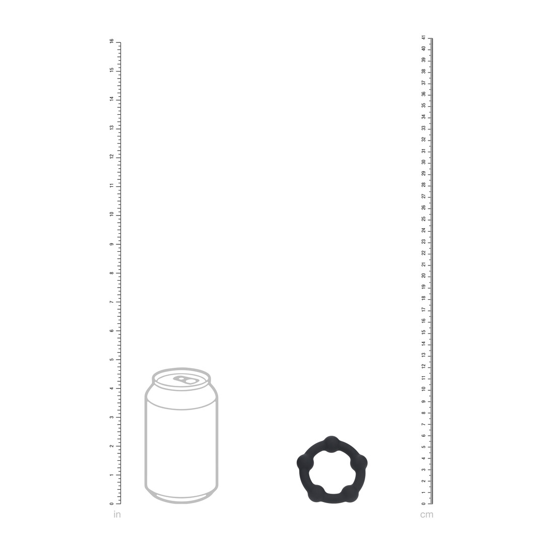 Levelz by shots Kralen Silikon Cockring - S - 30mm - Zwart (8714273062475)