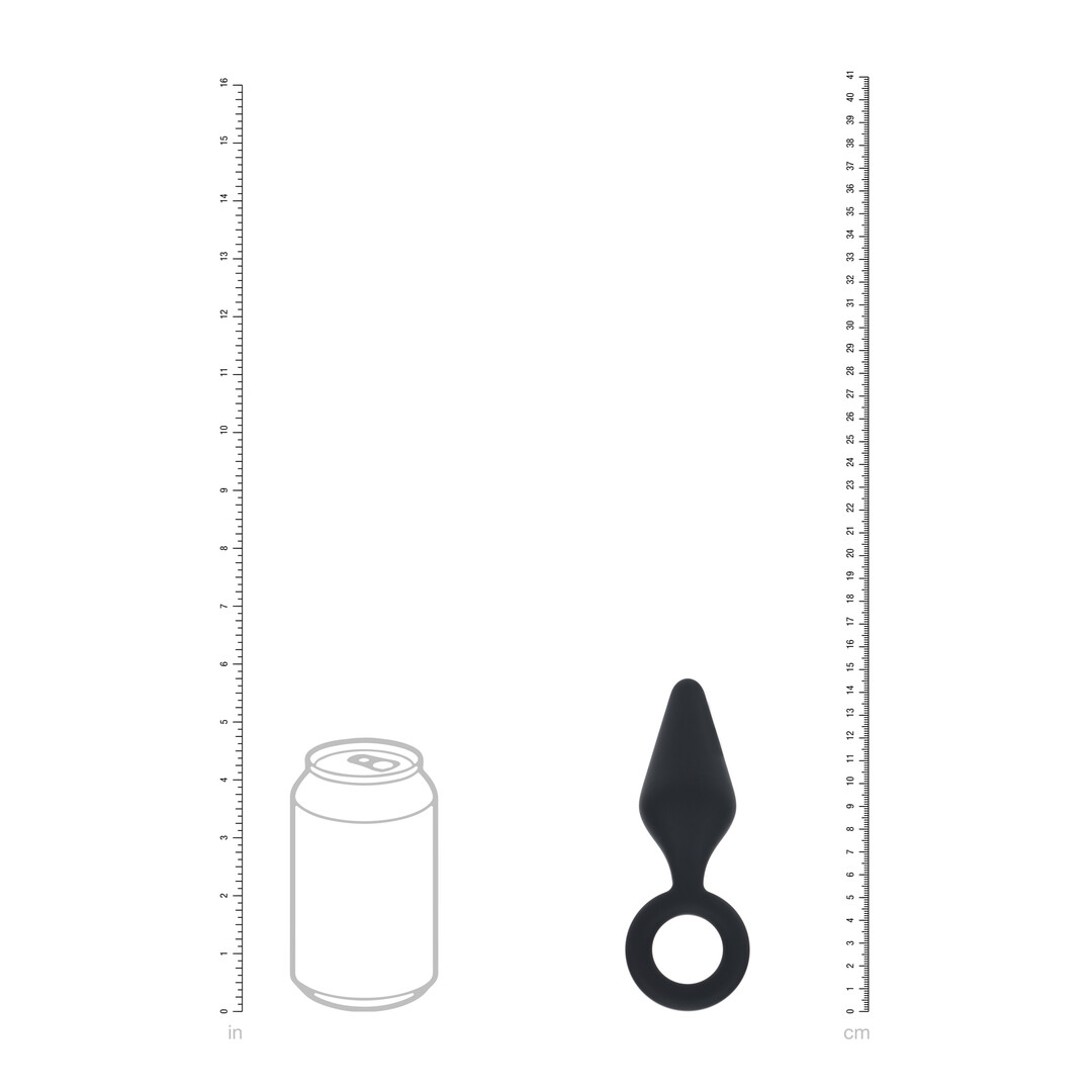 Levelz by shots Siliconen Anale Plug met Lus - M - Zwart (8714273064868)