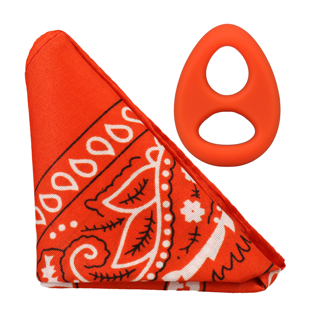 Doc johnson The Code - Siliconen Cockring met Bandana - Oranje (782421098285)