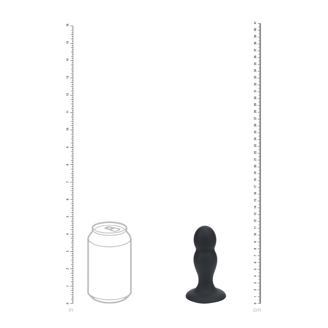 Levelz by shots Dubbele Rammelaar Vloeibare Siliconen Anale Plug - M - Zwart (8714273065148)