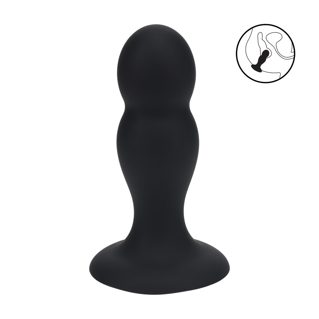 Levelz by shots Dubbele Rammelaar Vloeibare Siliconen Anale Plug - M - Zwart (8714273065148)