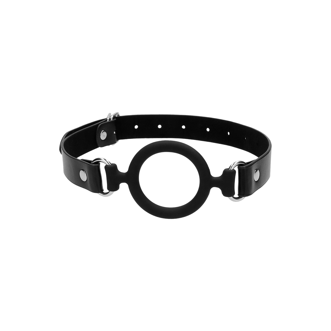 Ouch! by shots Siliconen Ring Gag met Leren Straps (8714273492425)