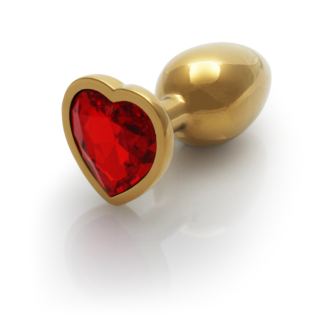 Ouch! by shots Hartvormige Edelpunt - Klein - Goud/Rood (8714273492920)