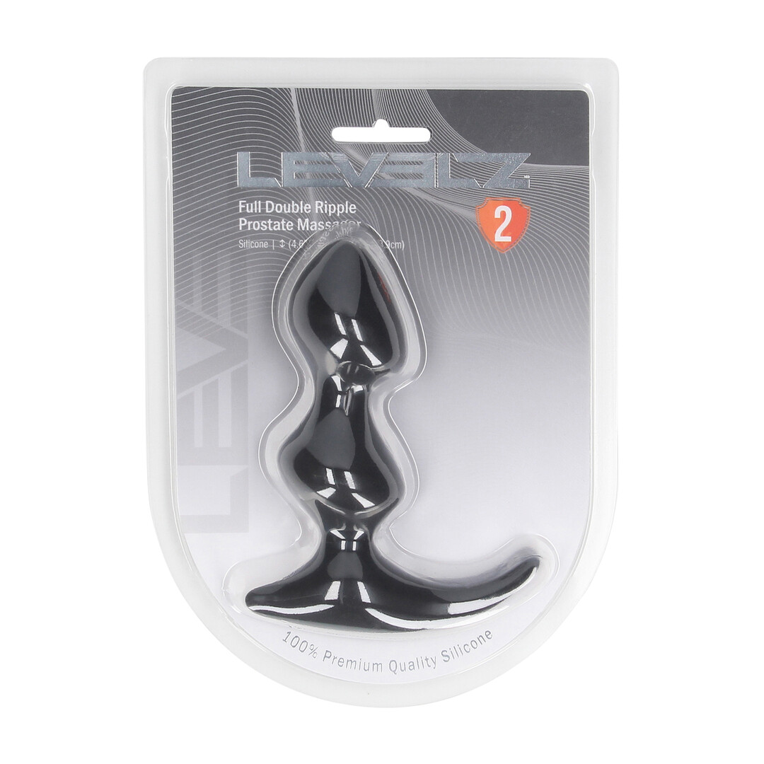 Levelz by shots Volledige Dubbele Golf Siliconen Prostaat Massager - Zwart (8714273066398)