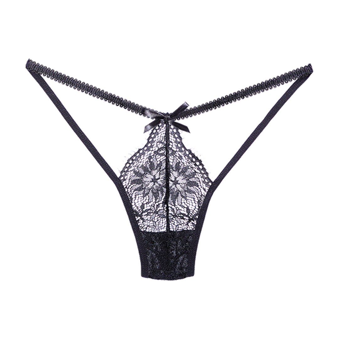 Allure Kant String - Één Maat - Zwart (883045920898)
