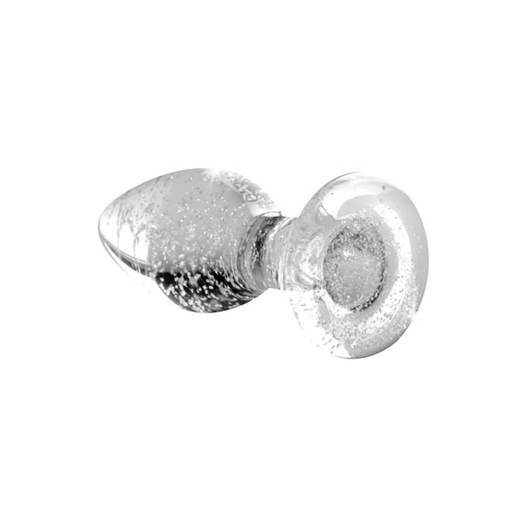 Xr brands Glow-In-The-Dark - Glazen Buttplug - Klein (848518039552)
