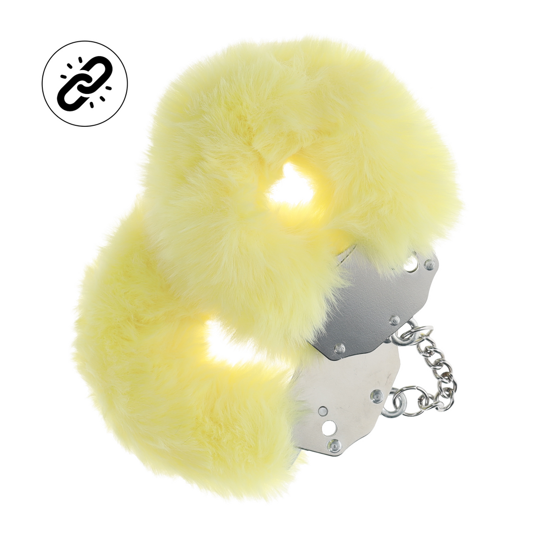 Ouch! by shots Zware Fluffy Handboeien - Geel (8714273043160)