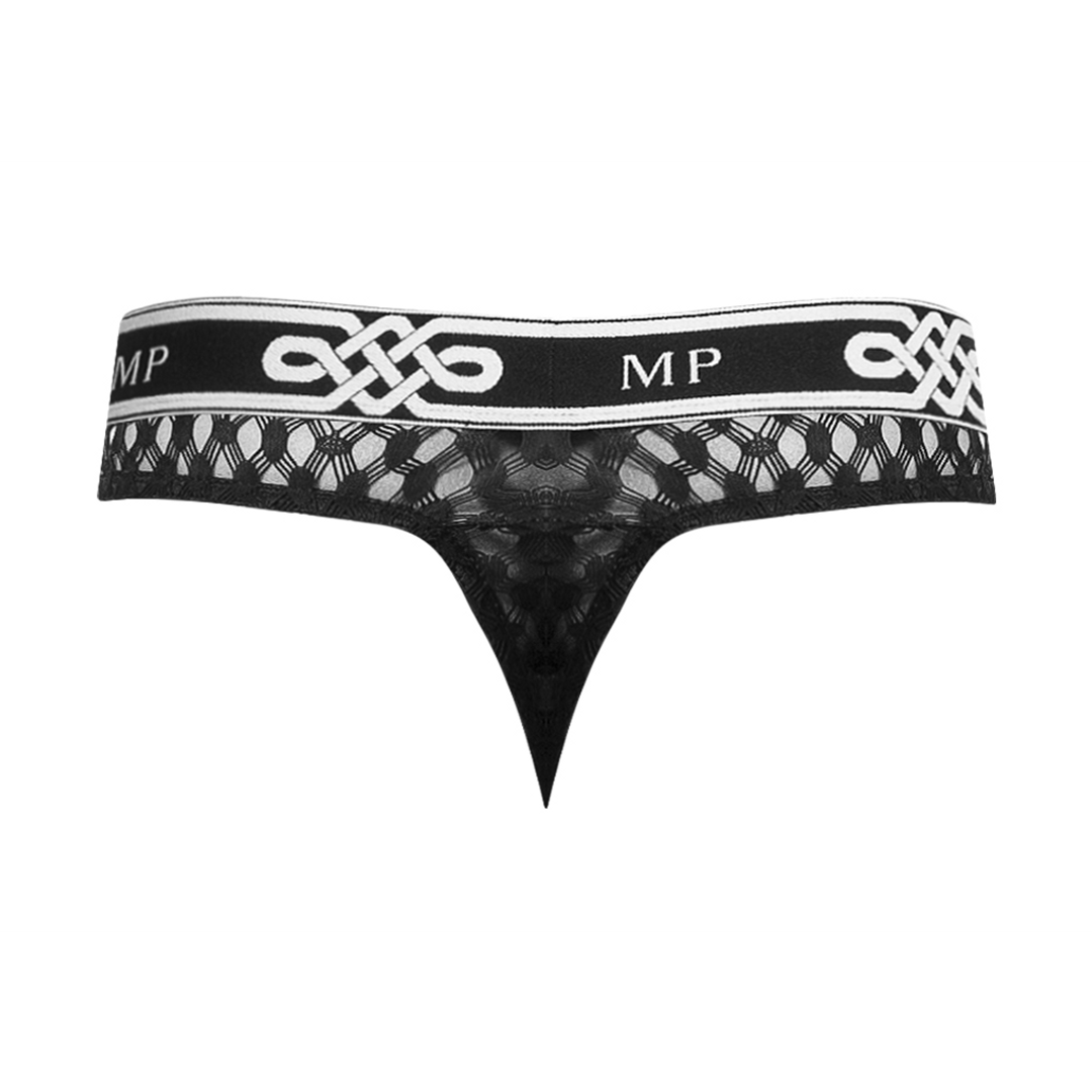 Male power Lo Rise Thong - S/M - Zwart (845830071482)