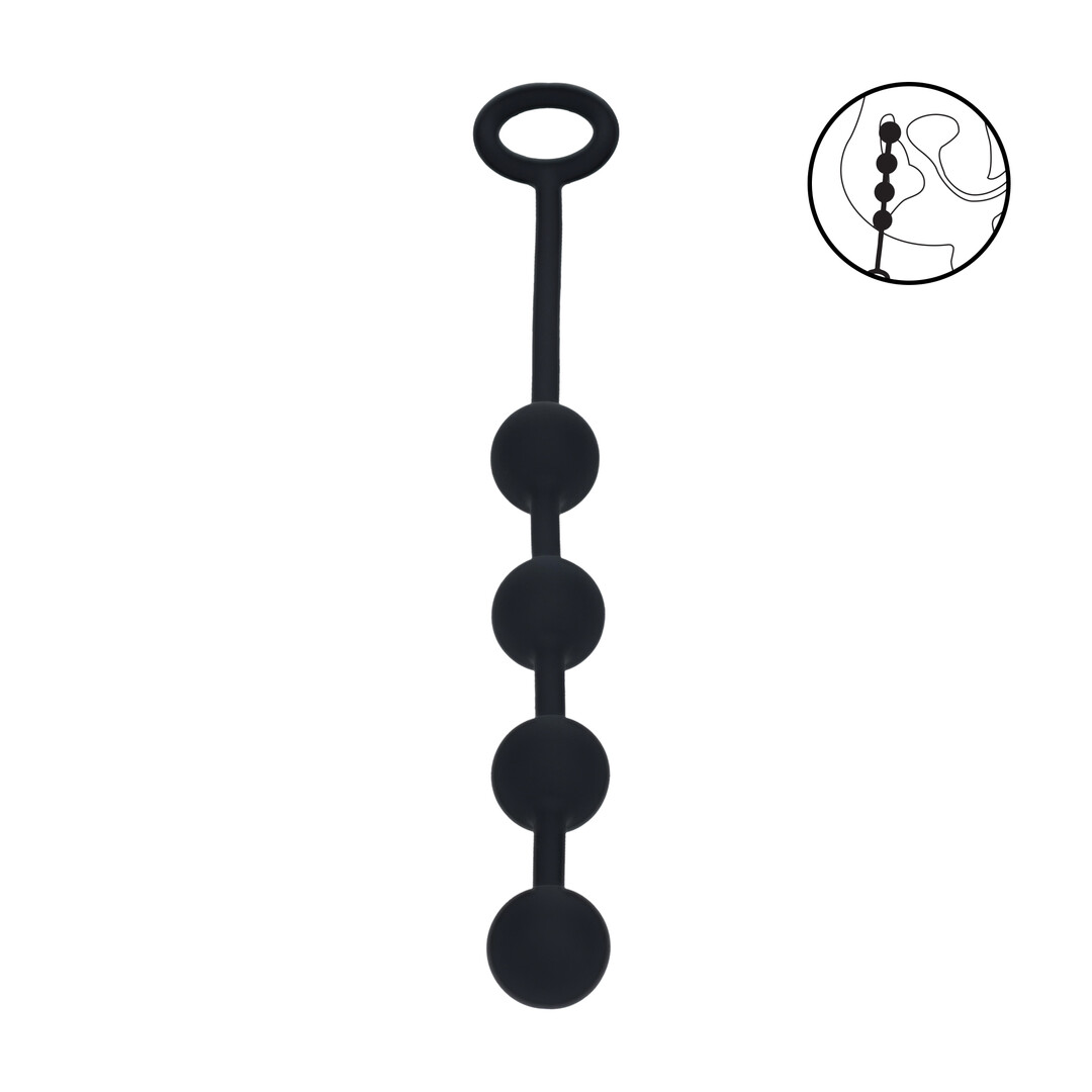 Levelz by shots Ronde Siliconen Anale Ballen - S - 20mm - Zwart (8714273066817)