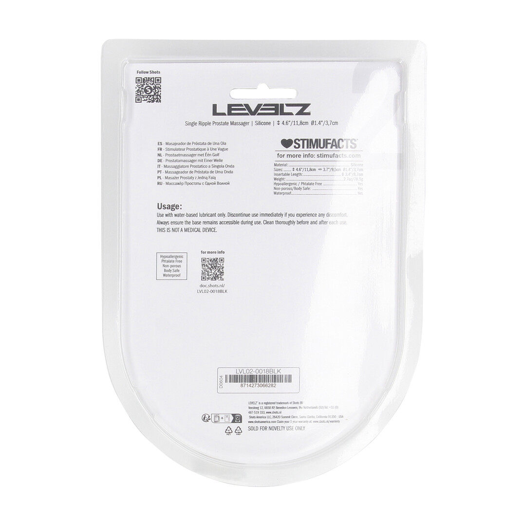 Levelz by shots Enkele Golf Siliconen Prostaat Massager - Zwart (8714273066282)
