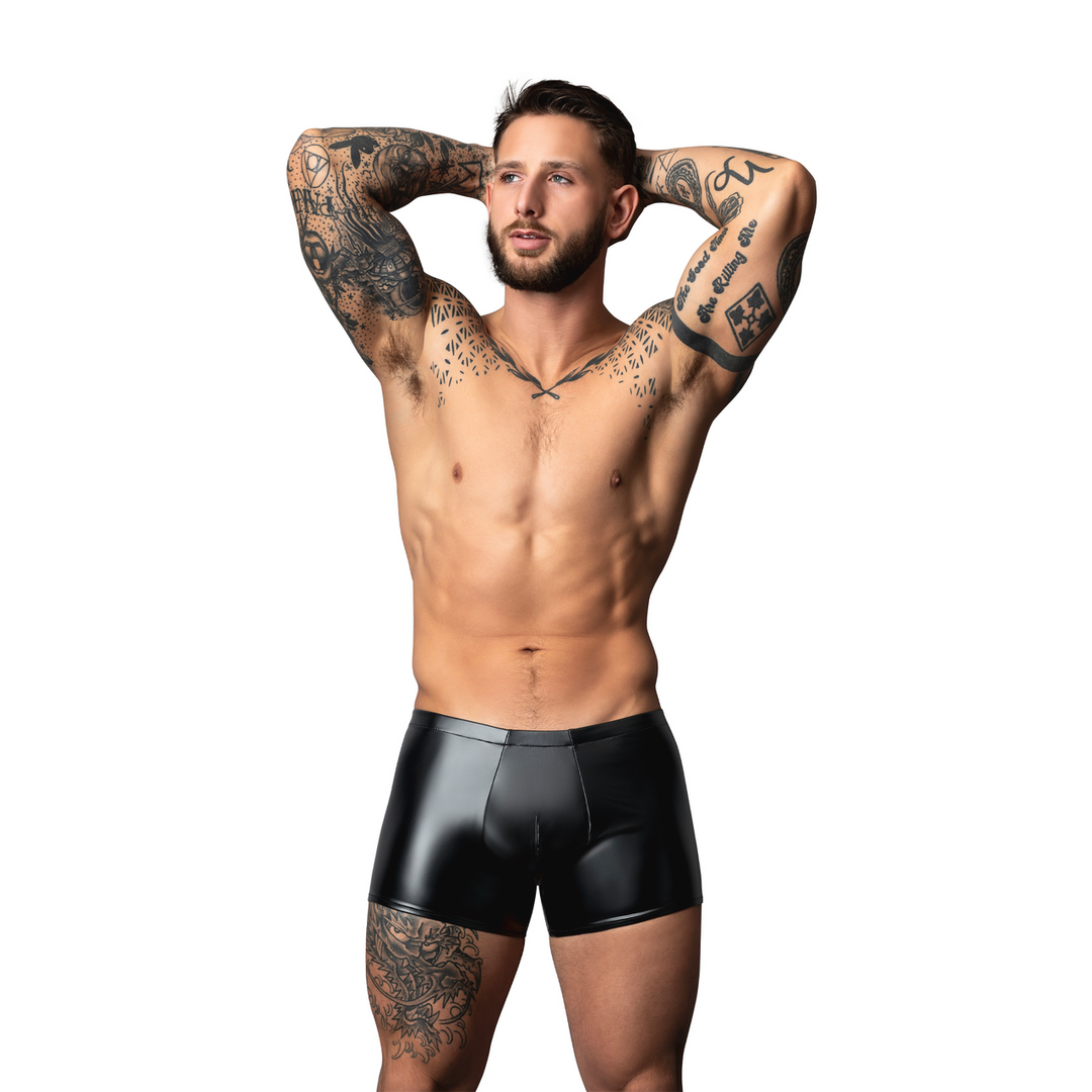 Male power Wetlook Pouch Short - L - Zwart (845830095068)