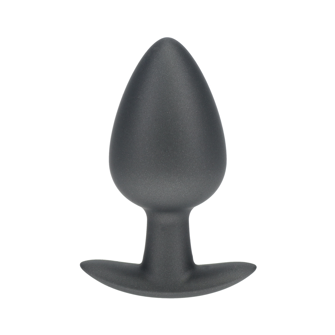 Ouch! by shots Zachte Siliconen Anale Plug - Groot - 3,5 / 8,9 cm - Gunmetal (8714273056894)