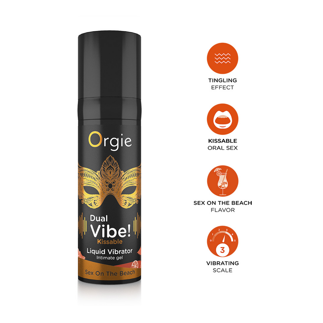 Orgie Dual Vibe! Kissable Liquid Vibrator - Sex On The Beach - 0,5 fl oz / 15 ml (5600742917328)
