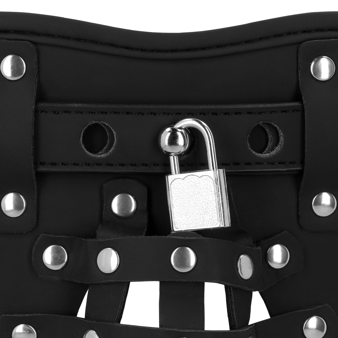Ouch! by shots PU Leren Chastity Jock - Zwart (8714273044303)